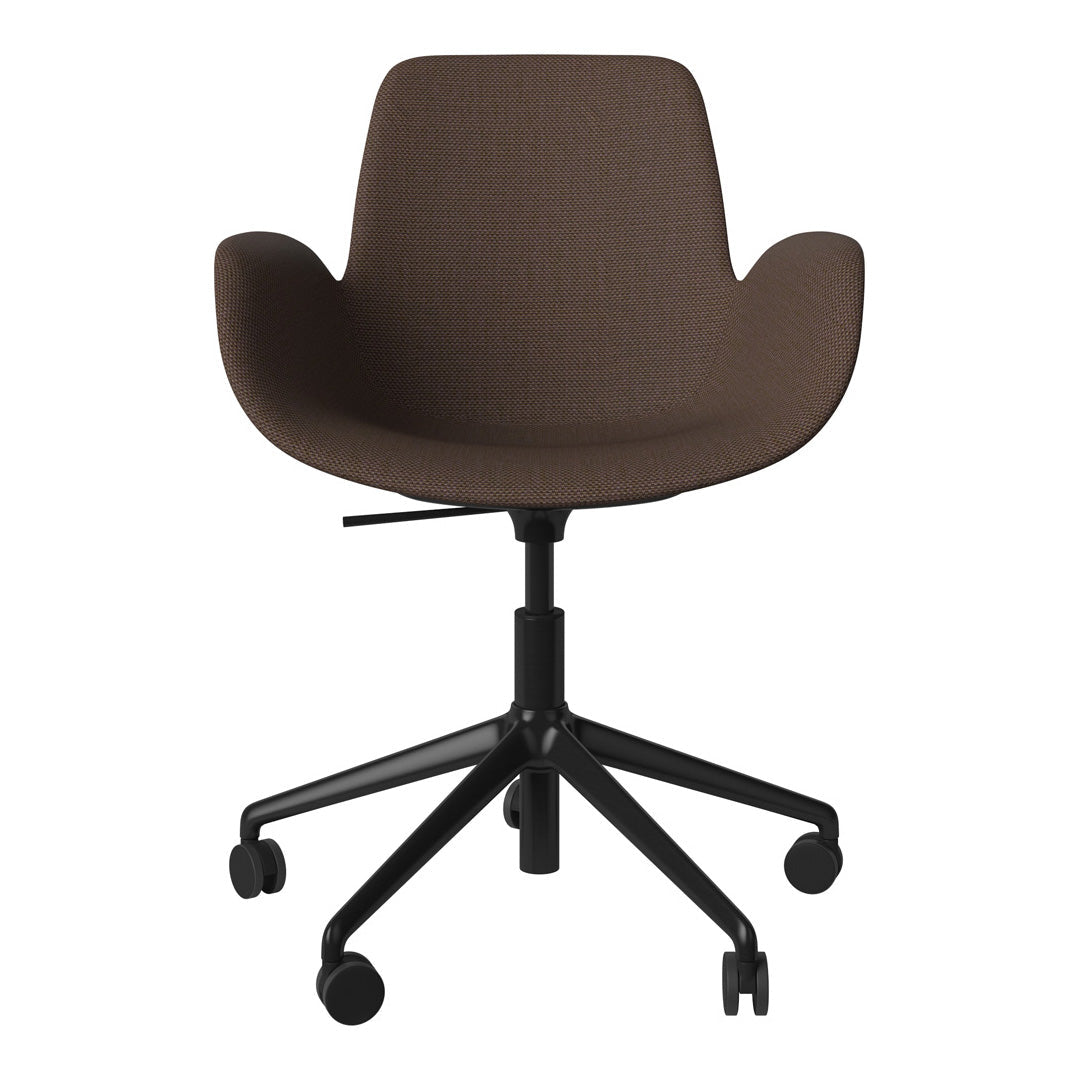 Fauteuil Seed - Rembourré - Piètement 5 branches avec roulettes - Acier laqué noir