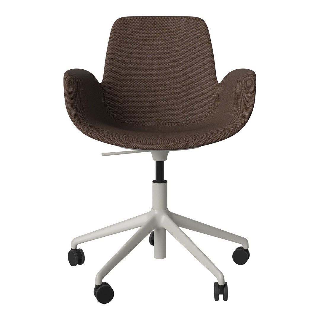 Fauteuil Seed - Rembourré - Piètement 5 branches avec roulettes - Acier laqué gris