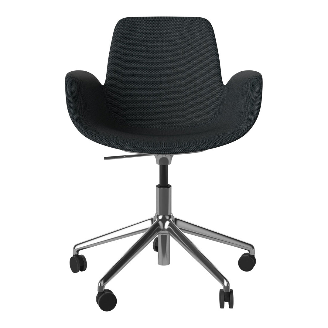 Fauteuil Seed - Rembourré - Piètement 5 branches avec roulettes - Chrome