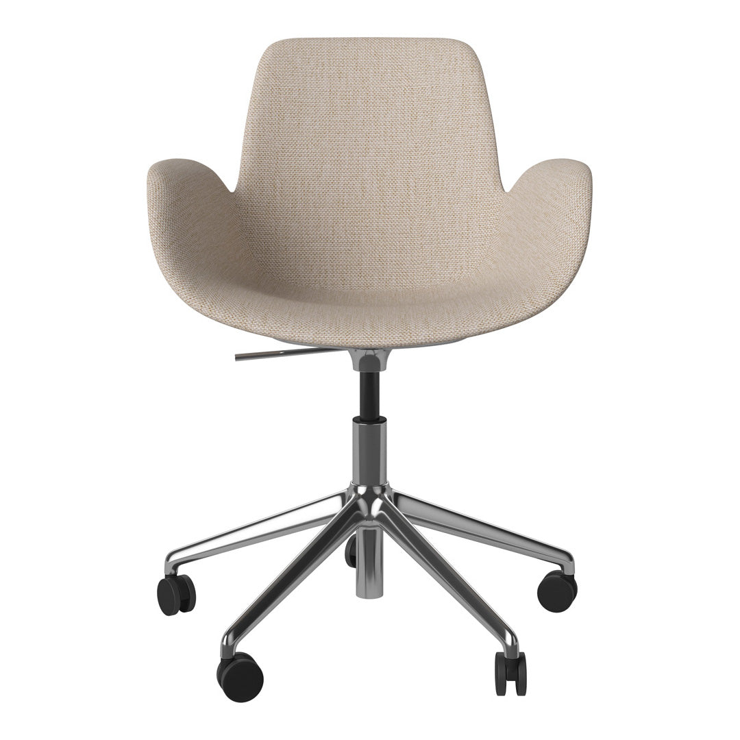 Fauteuil Seed - Rembourré - Piètement 5 branches avec roulettes - Chrome
