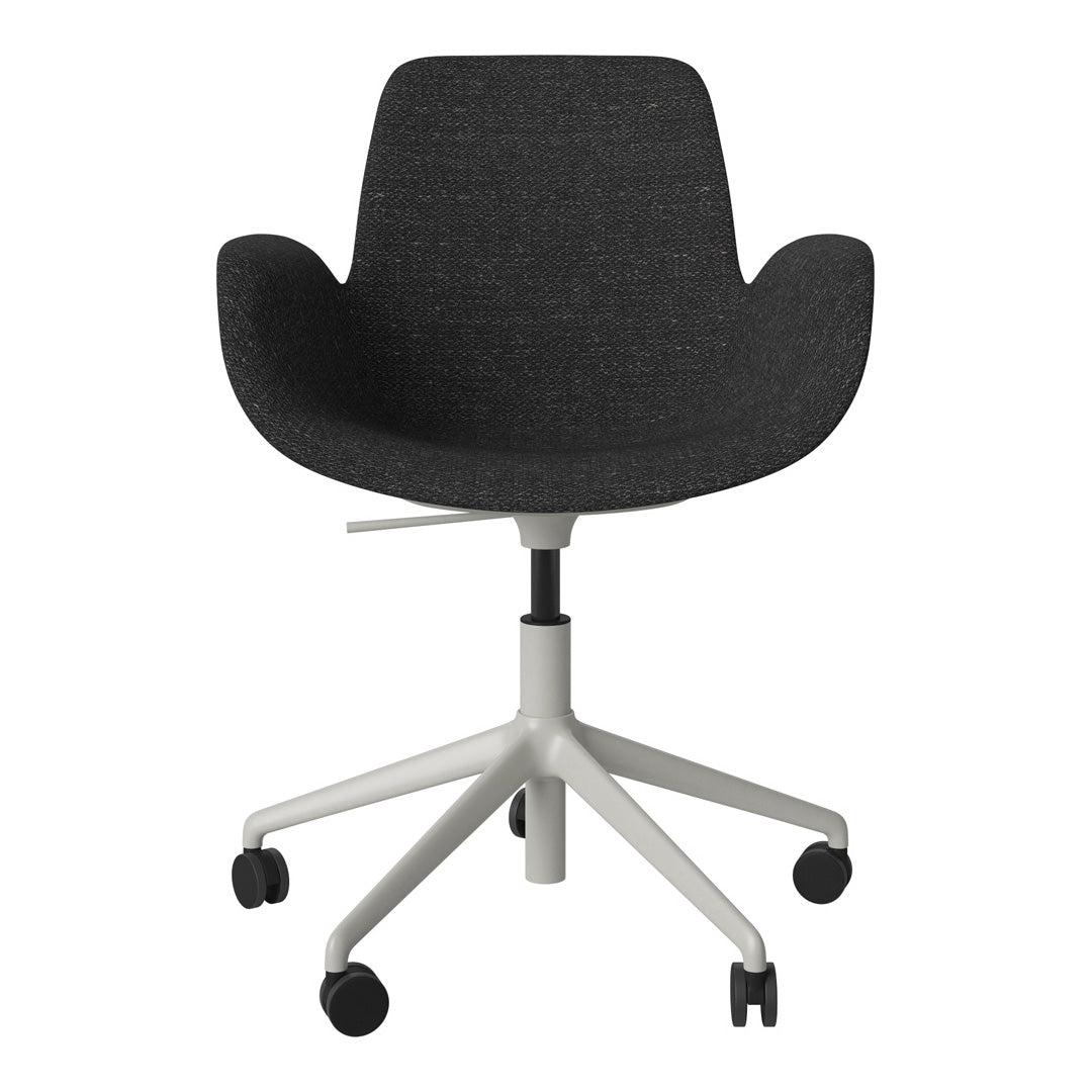 Fauteuil Seed - Rembourré - Piètement 5 branches avec roulettes - Acier laqué gris