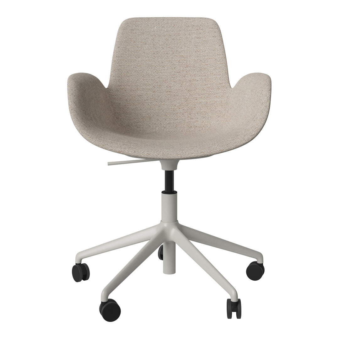 Fauteuil Seed - Rembourré - Piètement 5 branches avec roulettes - Acier laqué gris