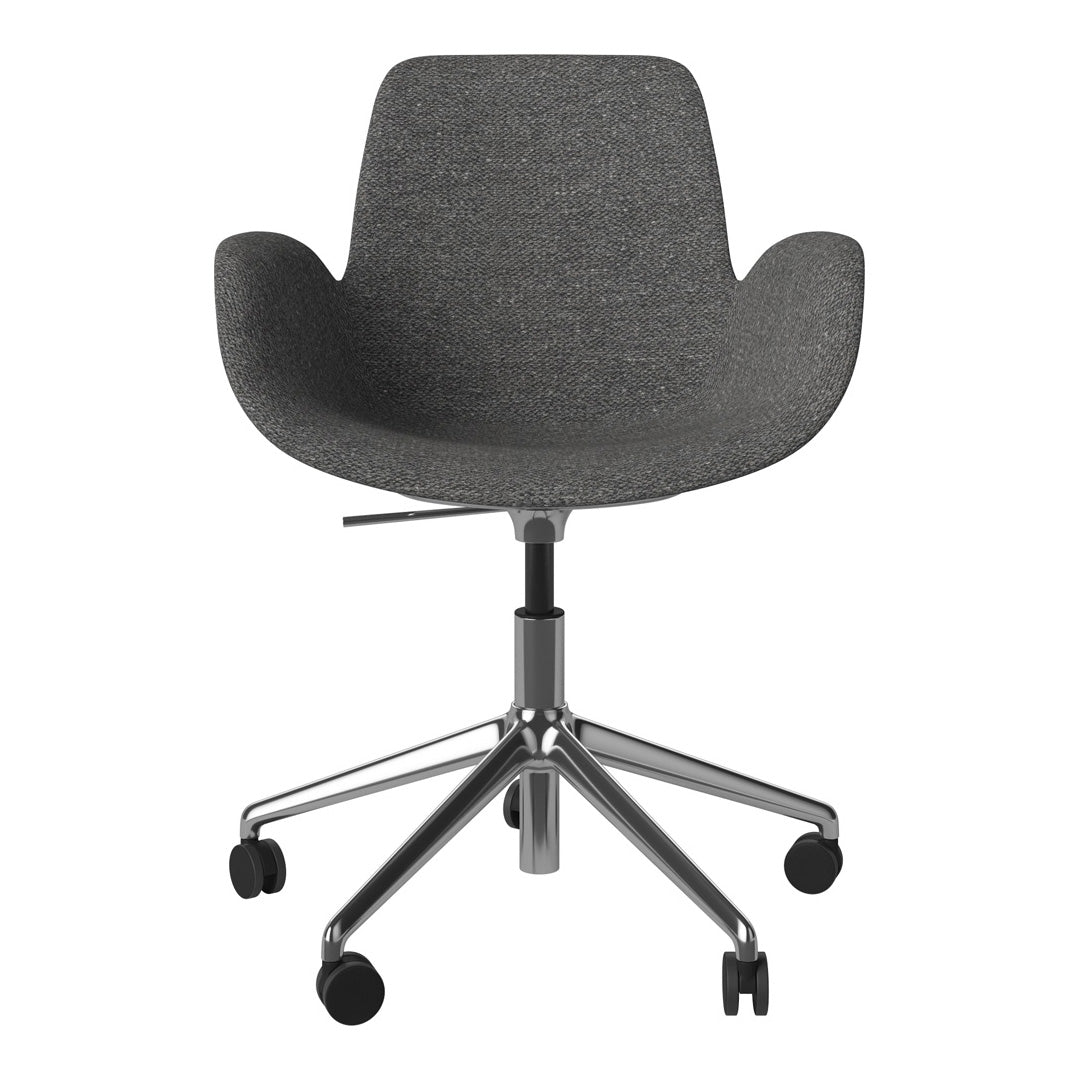 Fauteuil Seed - Rembourré - Piètement 5 branches avec roulettes - Chrome