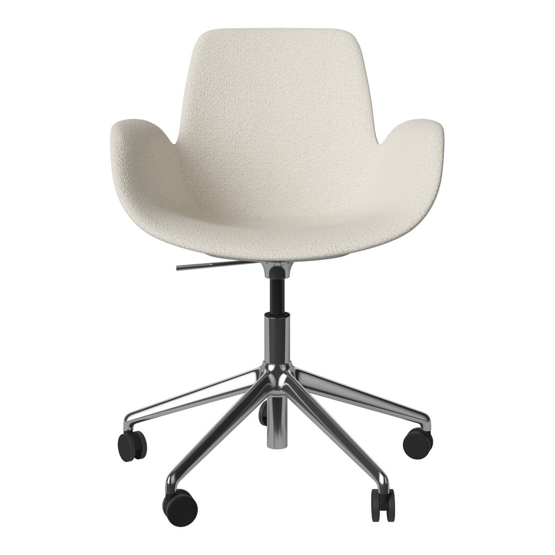 Fauteuil Seed - Rembourré - Piètement 5 branches avec roulettes - Chrome