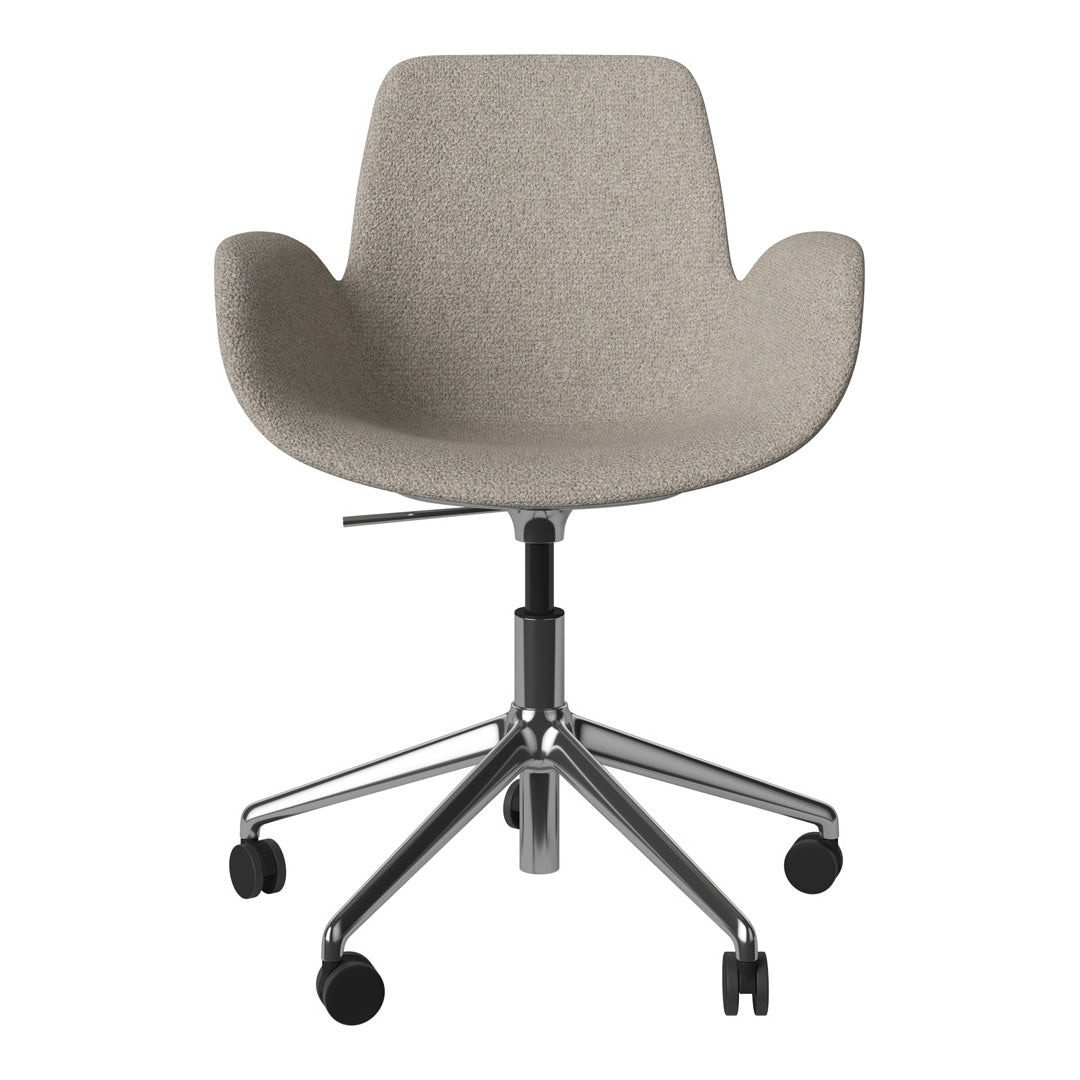 Fauteuil Seed - Rembourré - Piètement 5 branches avec roulettes - Chrome