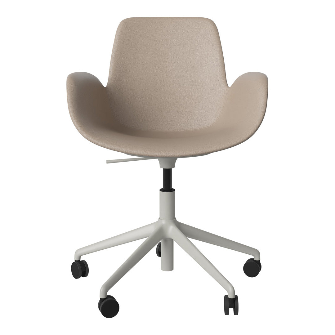 Fauteuil Seed - Rembourré - Piètement 5 branches avec roulettes - Acier laqué gris