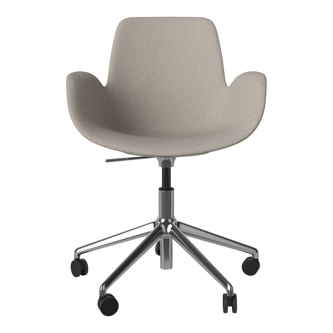 Fauteuil Seed - Rembourré - Piètement 5 branches avec roulettes - Chrome