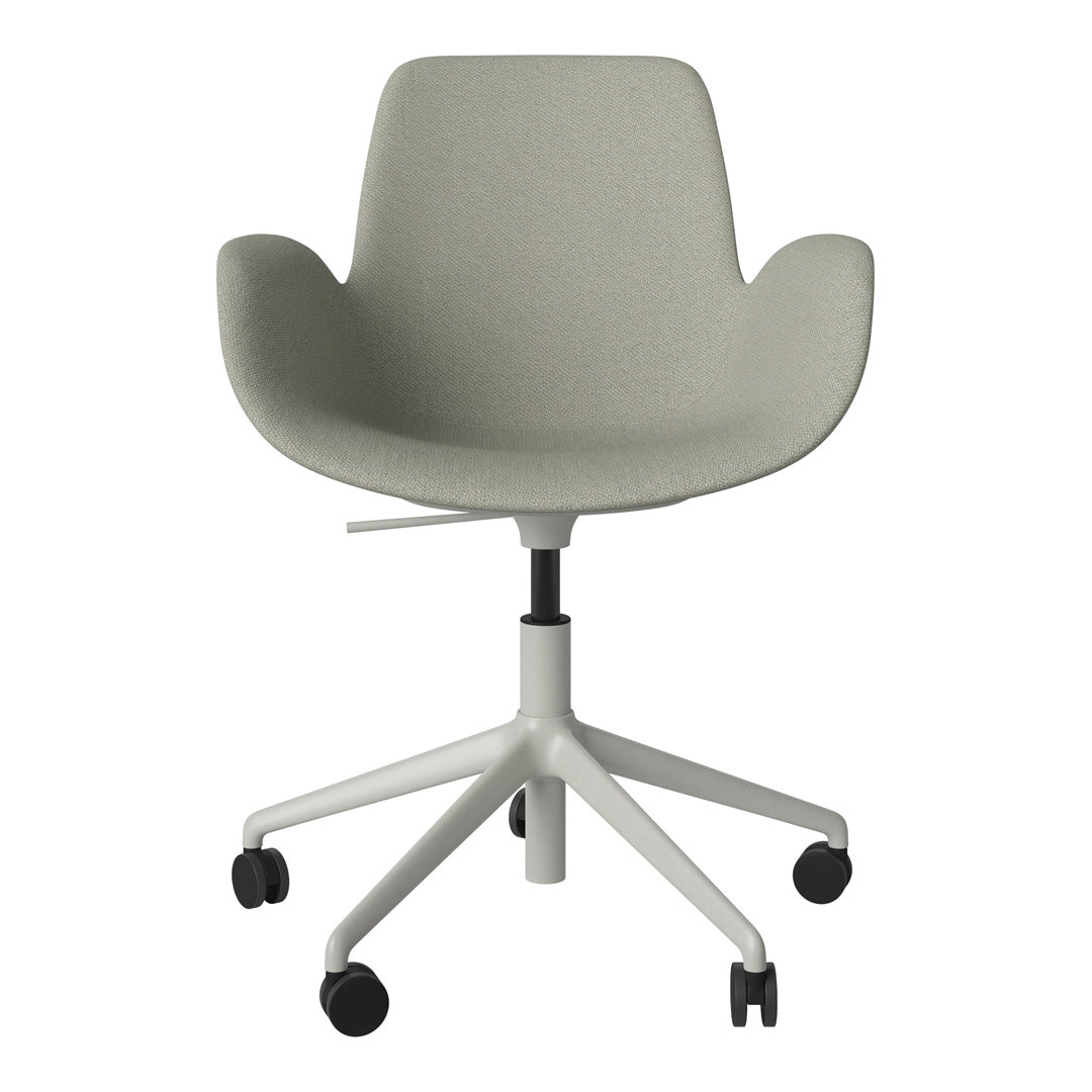 Fauteuil Seed - Rembourré - Piètement 5 branches avec roulettes - Acier laqué gris