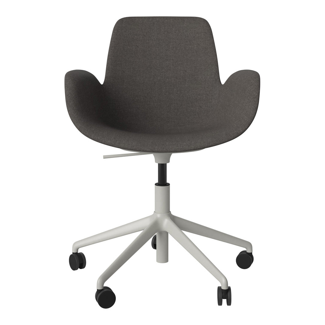 Fauteuil Seed - Rembourré - Piètement 5 branches avec roulettes - Acier laqué gris