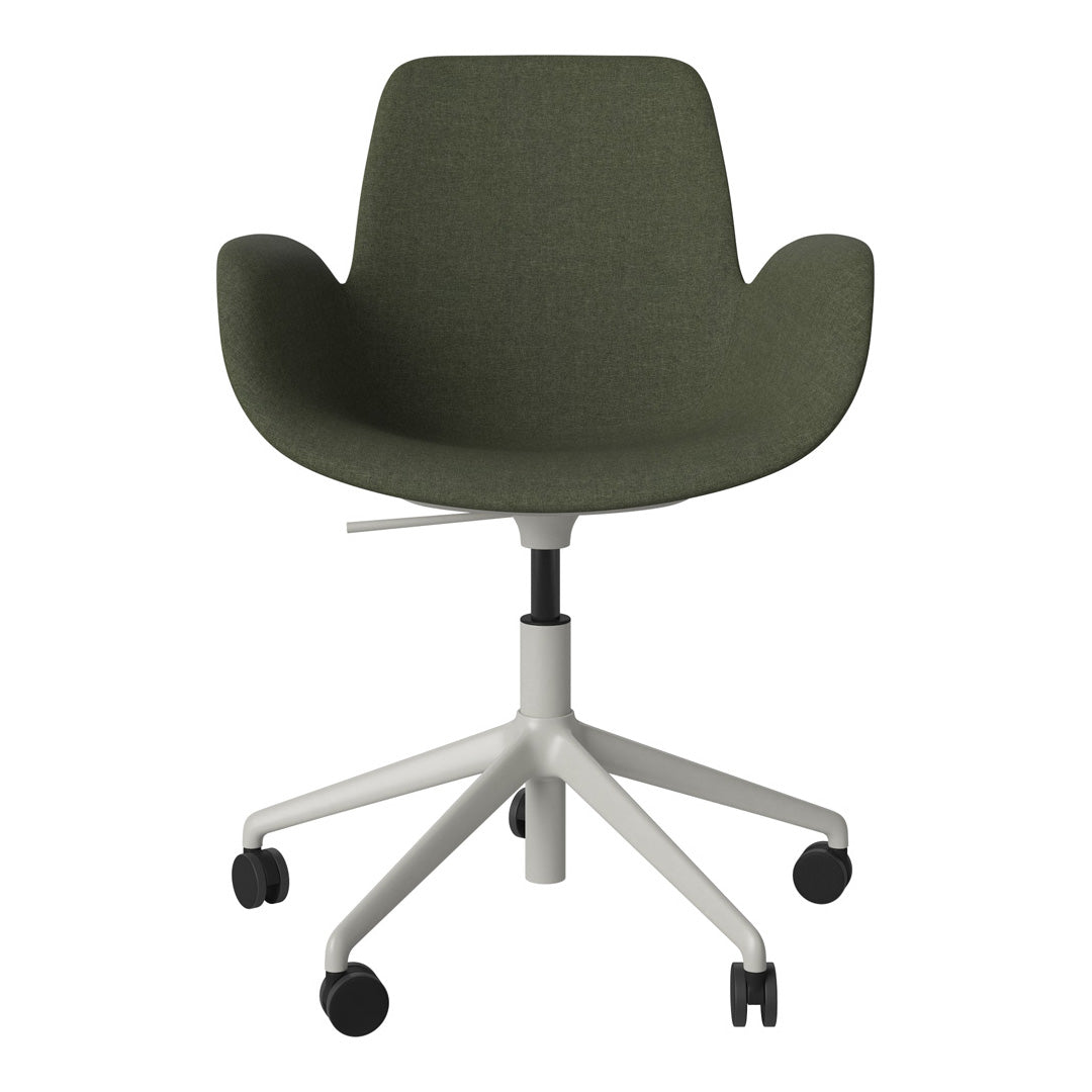 Fauteuil Seed - Rembourré - Piètement 5 branches avec roulettes - Acier laqué gris