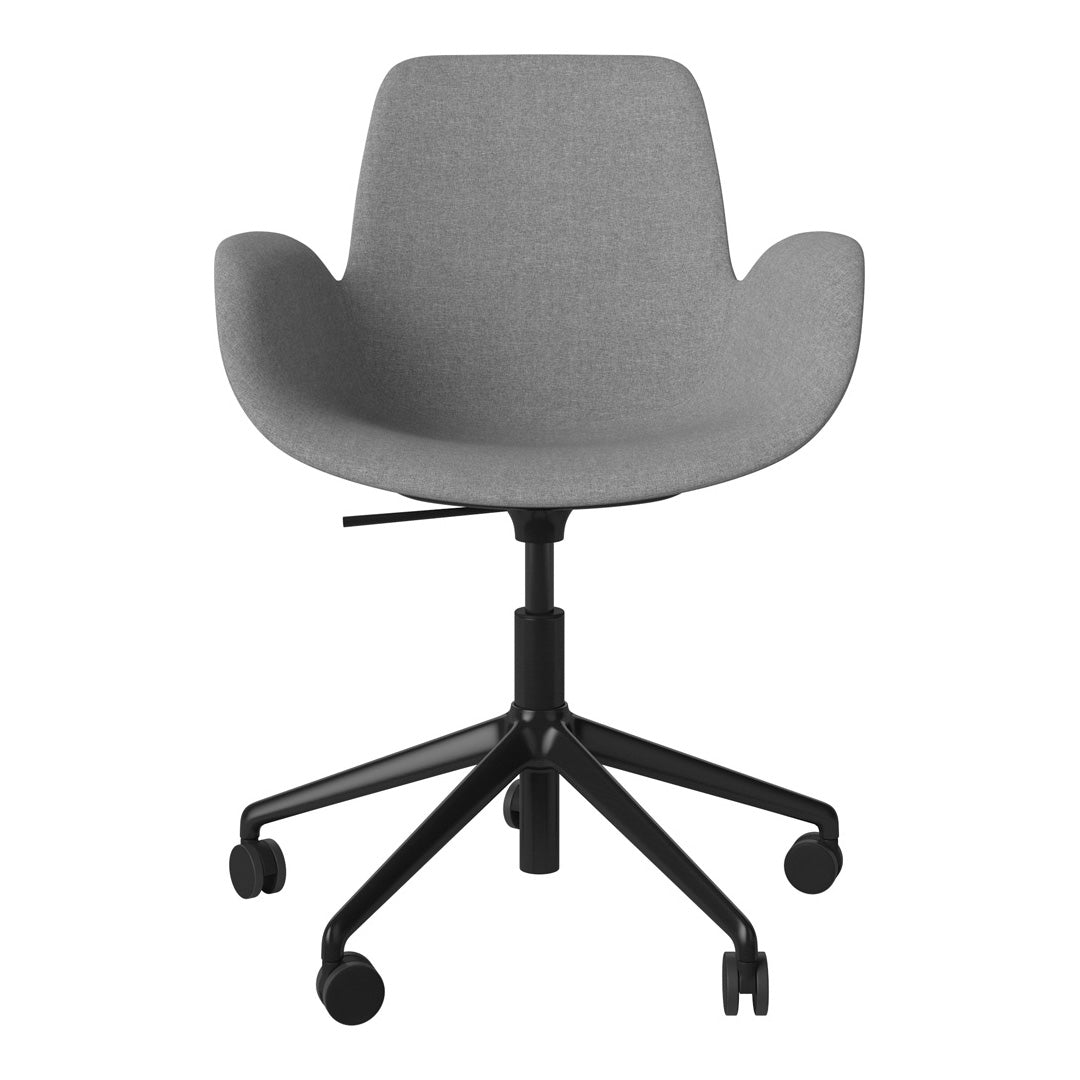 Fauteuil Seed - Rembourré - Piètement 5 branches avec roulettes - Acier laqué noir