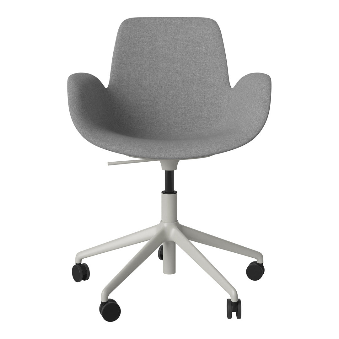 Fauteuil Seed - Rembourré - Piètement 5 branches avec roulettes - Acier laqué gris