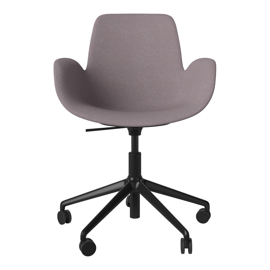 Fauteuil Seed - Rembourré - Piètement 5 branches avec roulettes - Acier laqué noir