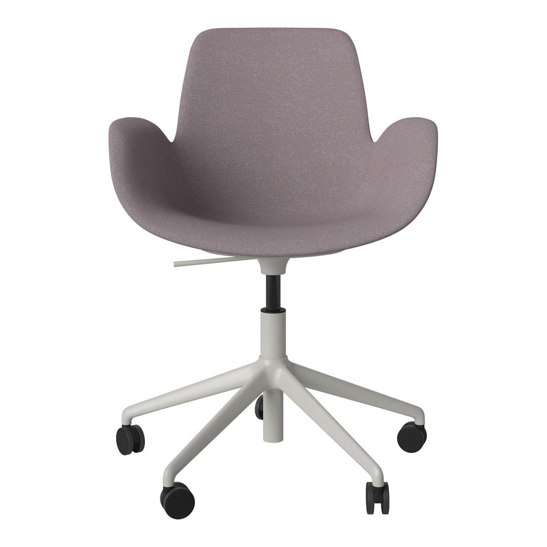 Fauteuil Seed - Rembourré - Piètement 5 branches avec roulettes - Acier laqué gris