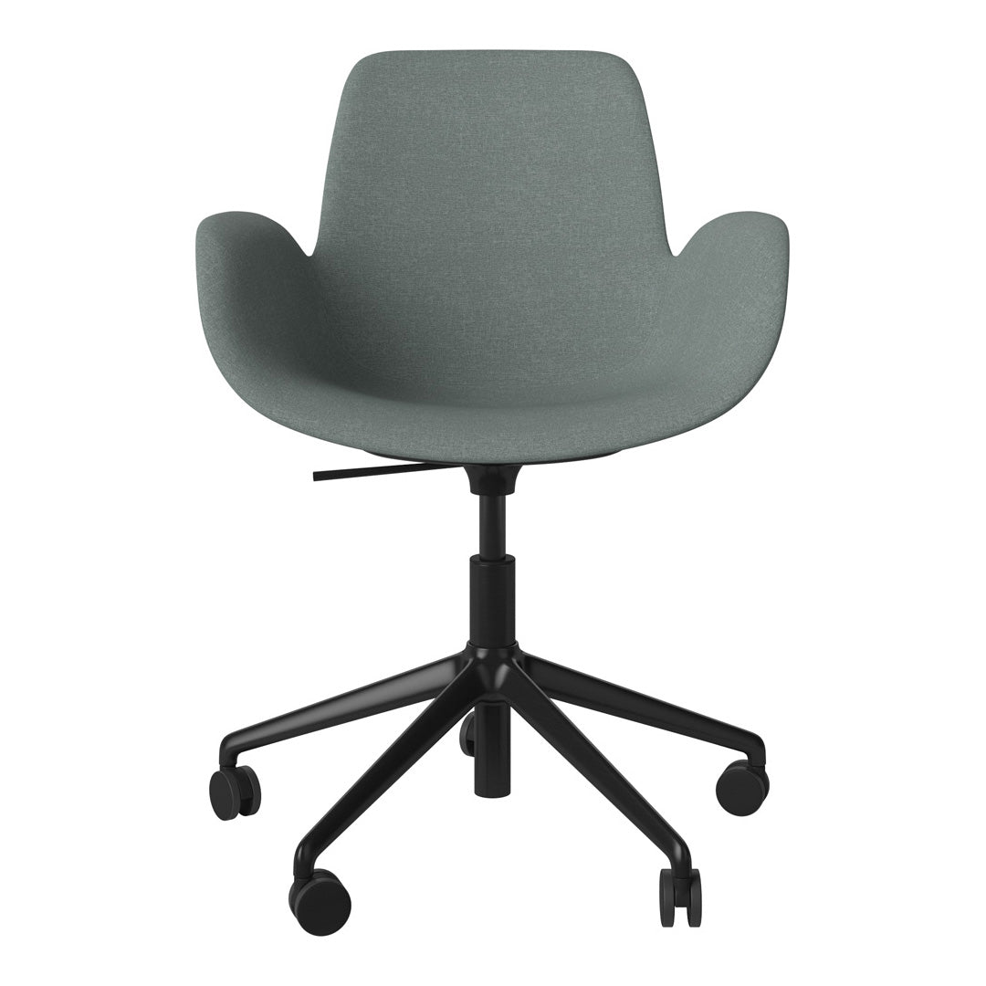 Fauteuil Seed - Rembourré - Piètement 5 branches avec roulettes - Acier laqué noir