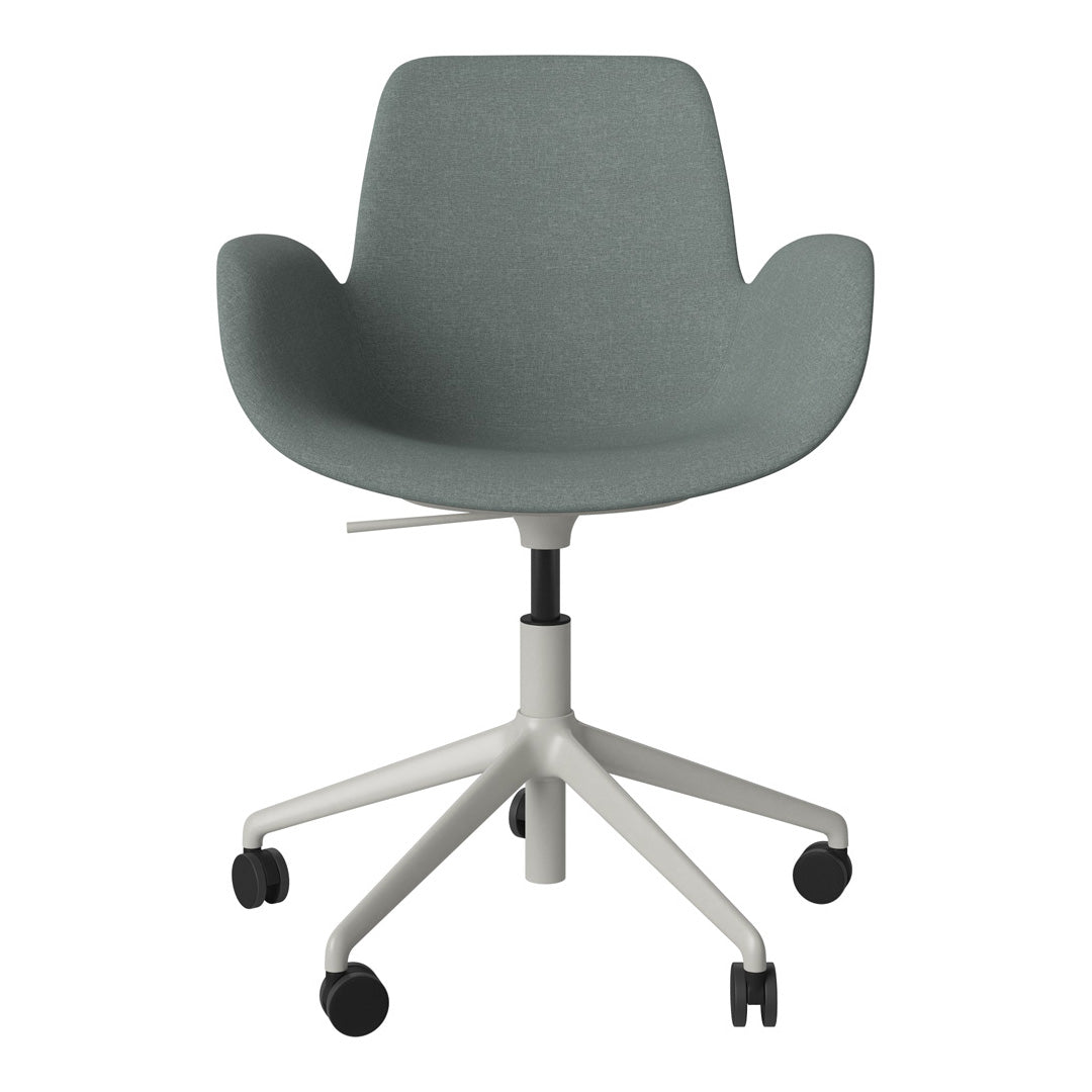 Fauteuil Seed - Rembourré - Piètement 5 branches avec roulettes - Acier laqué gris