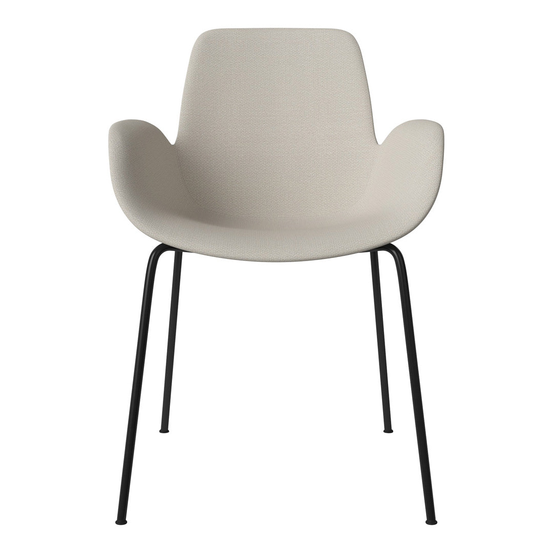 Fauteuil de salle à manger Seed - Rembourré - Piètement en acier, laqué noir