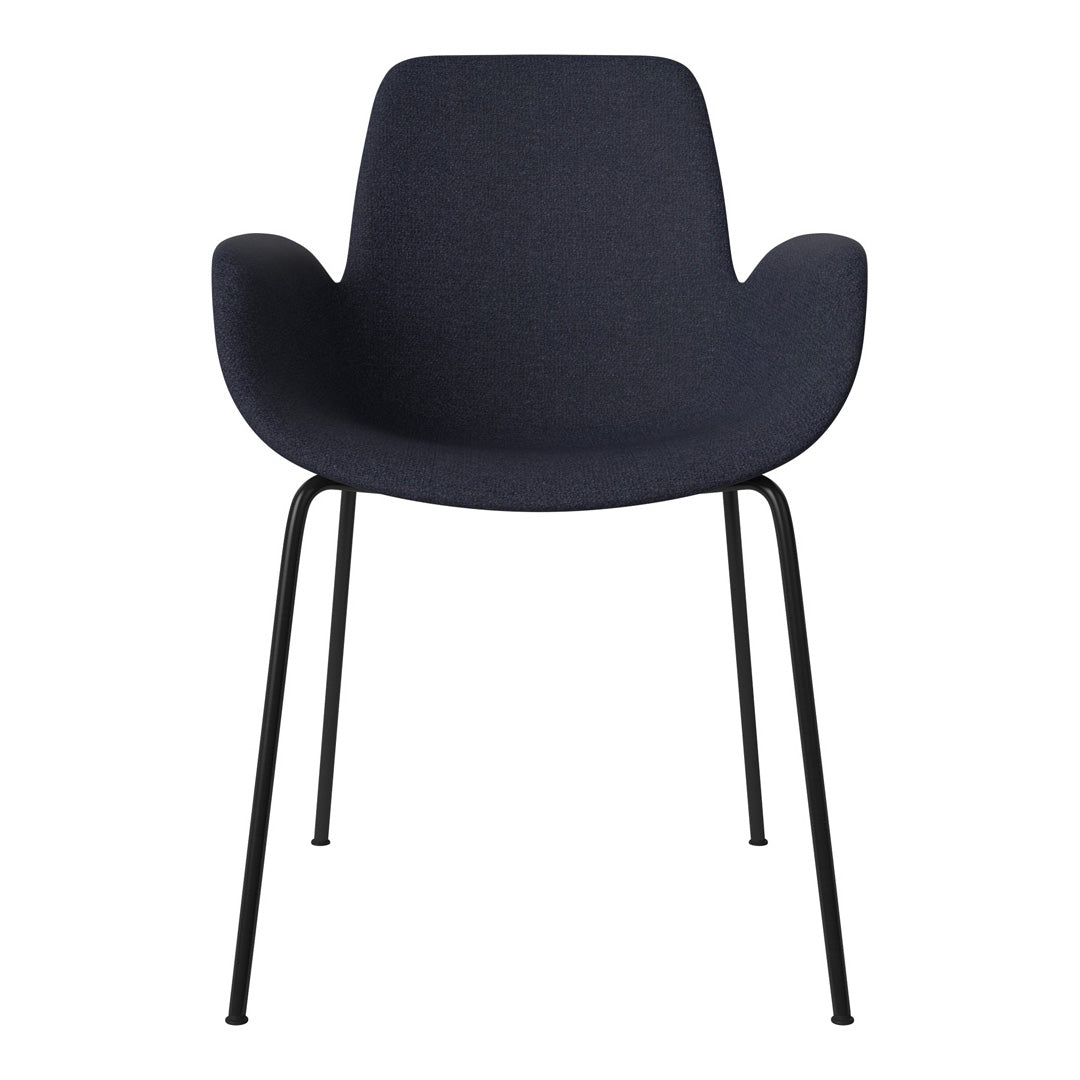 Fauteuil de salle à manger Seed - Rembourré - Piètement en acier, laqué noir