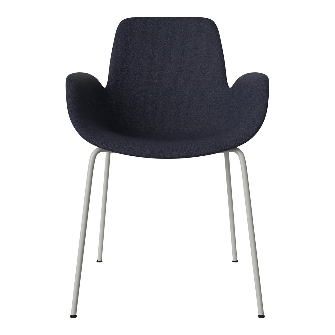 Fauteuil de salle à manger Seed - Rembourré - Piètement en acier, laqué gris