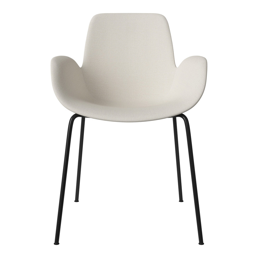 Fauteuil de salle à manger Seed - Rembourré - Piètement en acier, laqué noir