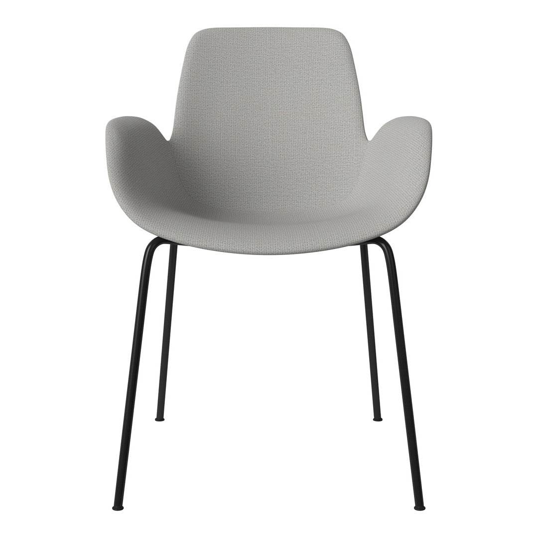 Fauteuil de salle à manger Seed - Rembourré - Piètement en acier, laqué noir