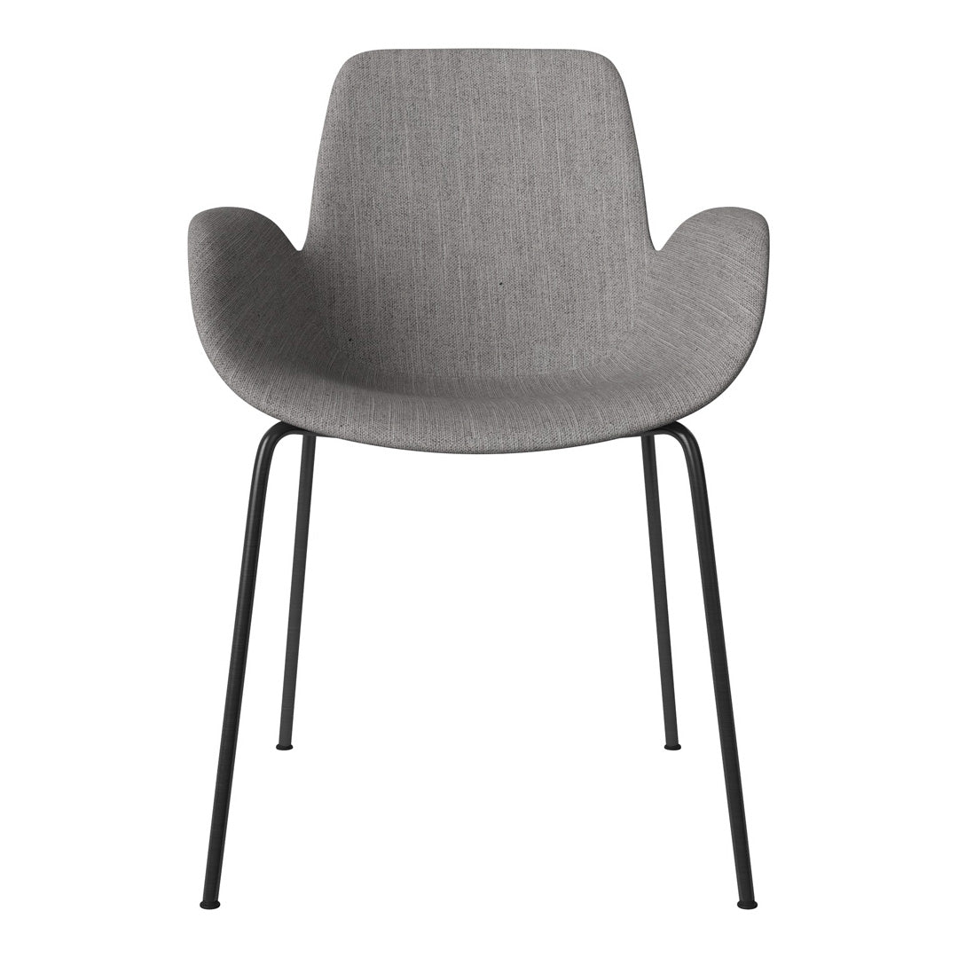 Fauteuil de salle à manger Seed - Rembourré - Piètement en acier, laqué noir