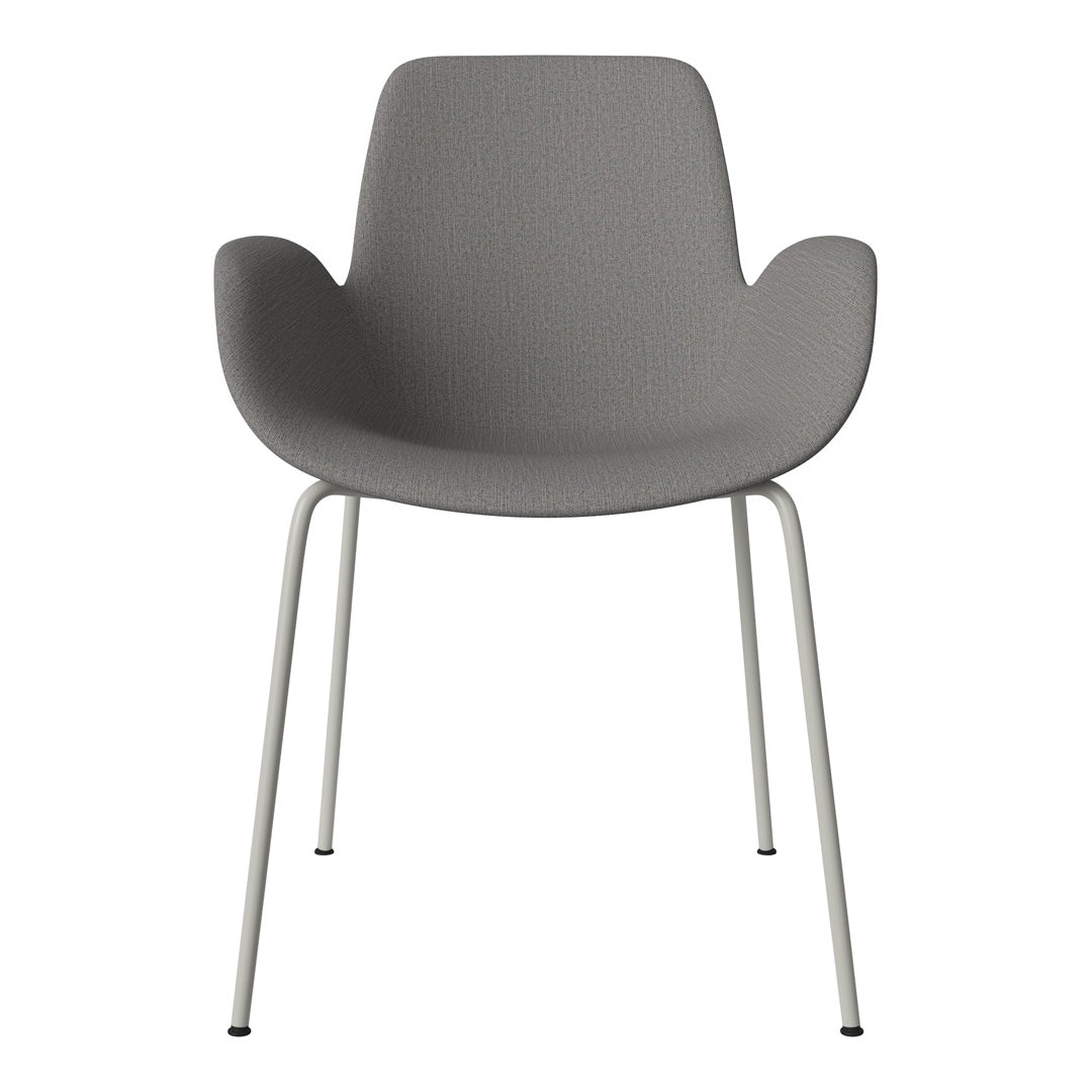 Fauteuil de salle à manger Seed - Rembourré - Piètement en acier, laqué gris