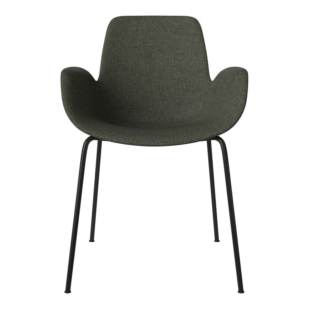Fauteuil de salle à manger Seed - Rembourré - Piètement en acier, laqué noir