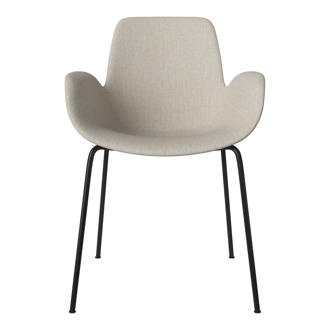 Fauteuil de salle à manger Seed - Rembourré - Piètement en acier, laqué noir