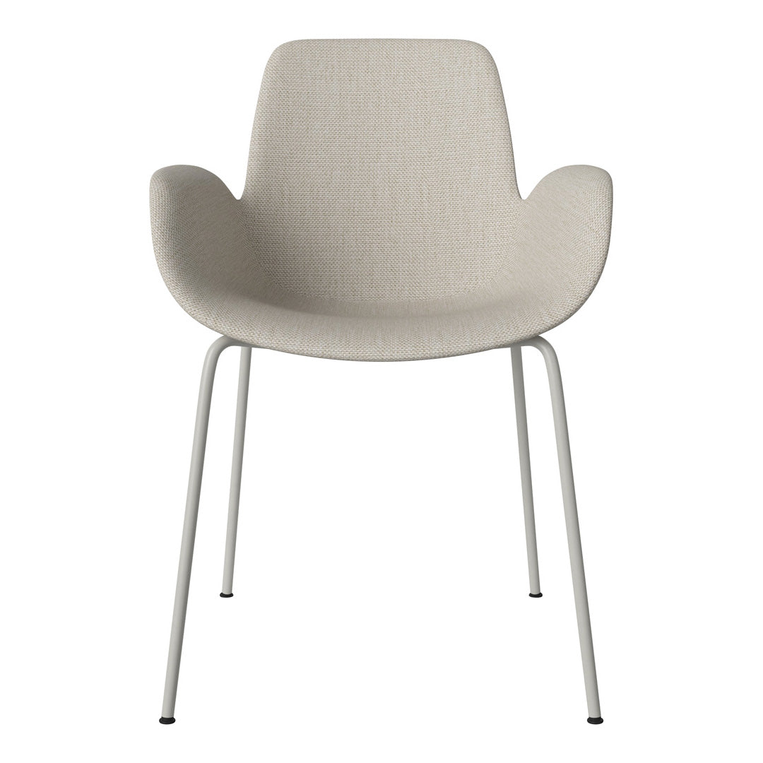 Fauteuil de salle à manger Seed - Rembourré - Piètement en acier, laqué gris