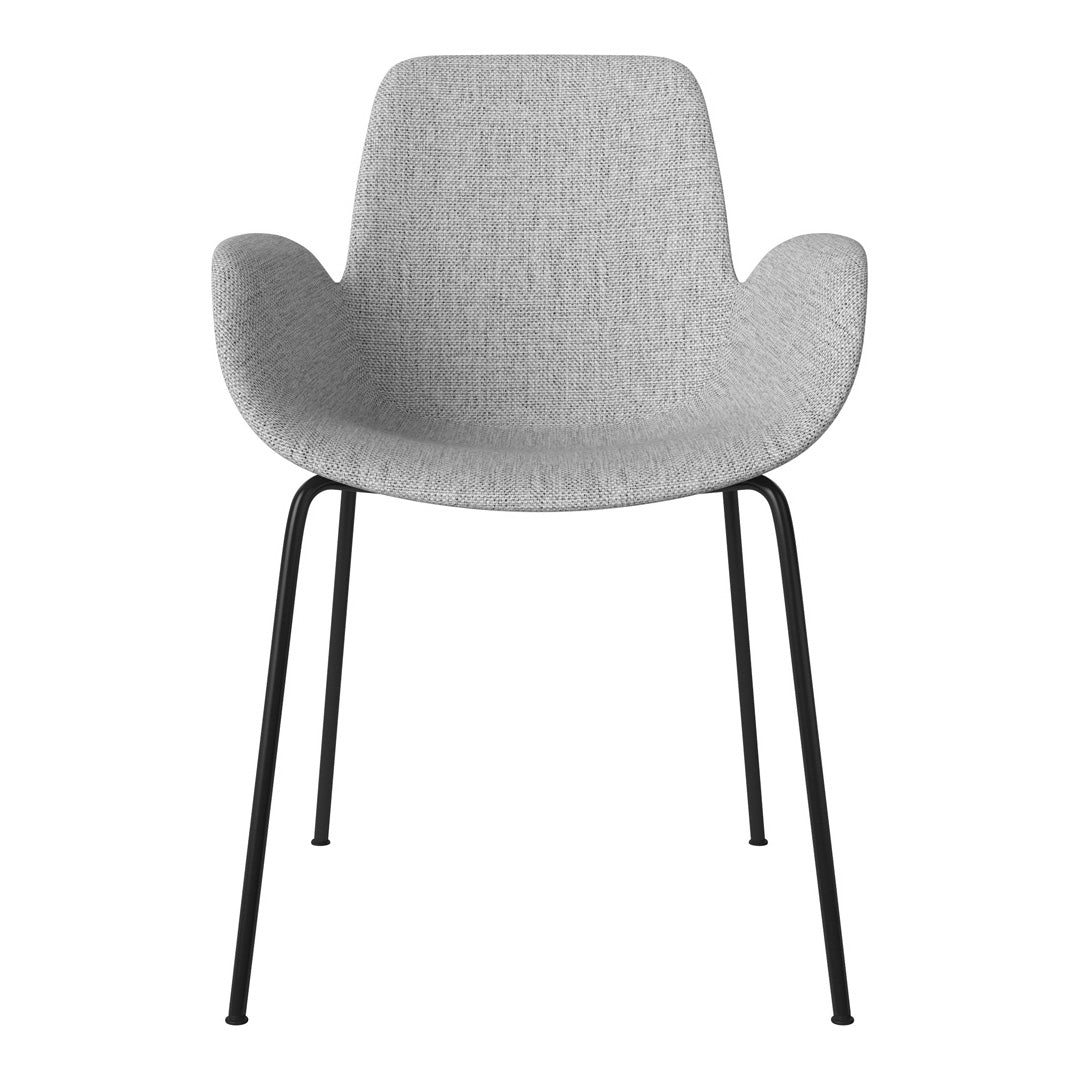 Fauteuil de salle à manger Seed - Rembourré - Piètement en acier, laqué noir