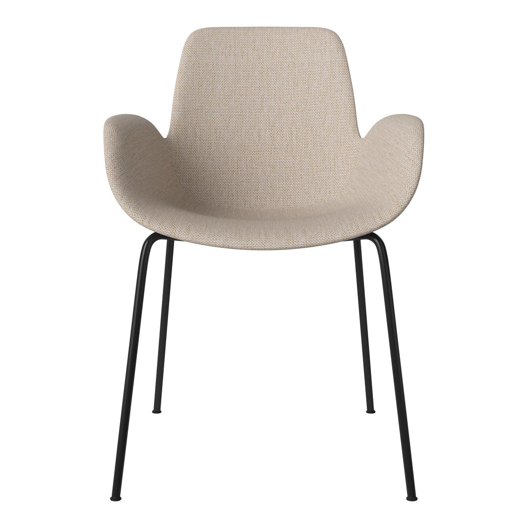 Fauteuil de salle à manger Seed - Rembourré - Piètement en acier, laqué noir