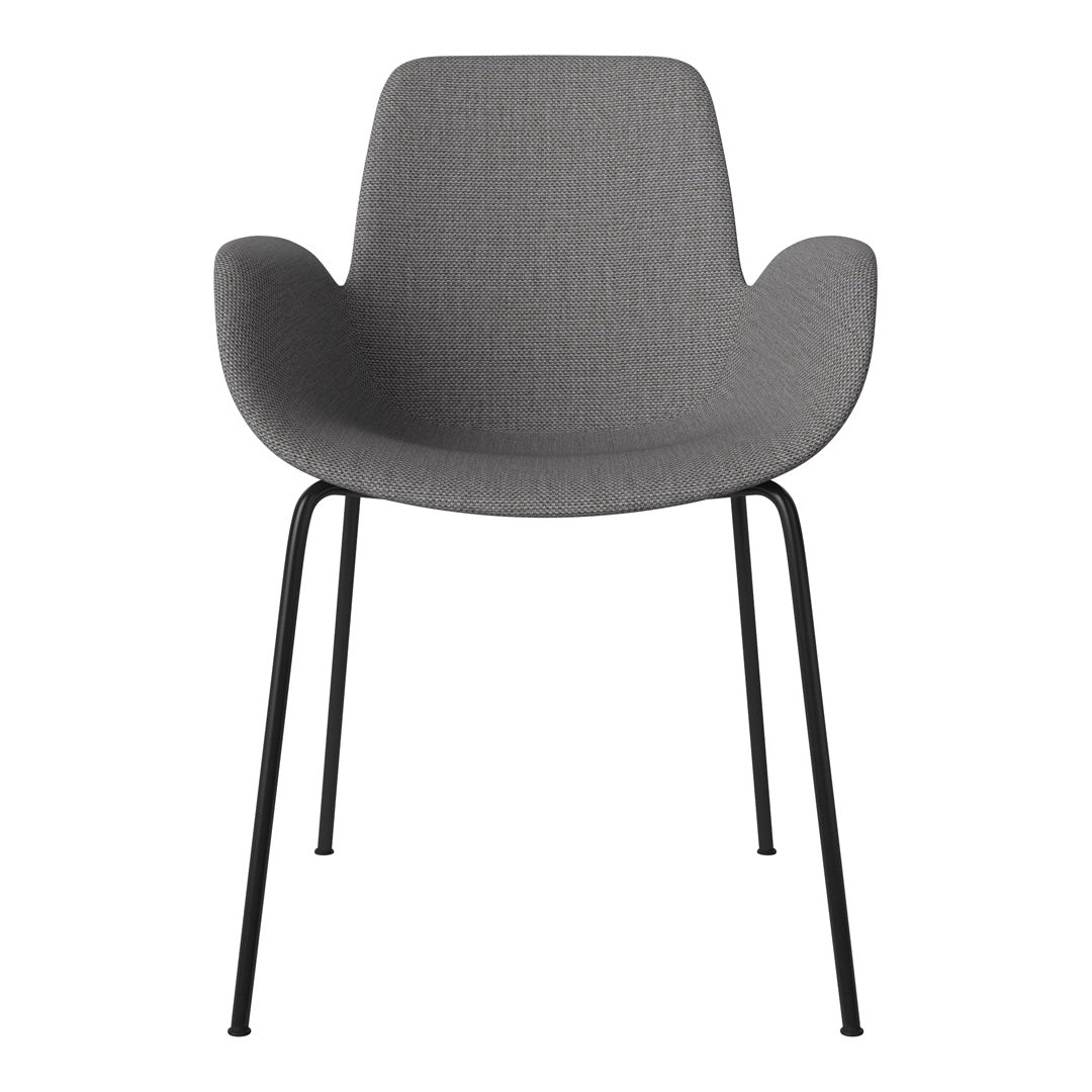 Fauteuil de salle à manger Seed - Rembourré - Piètement en acier, laqué noir