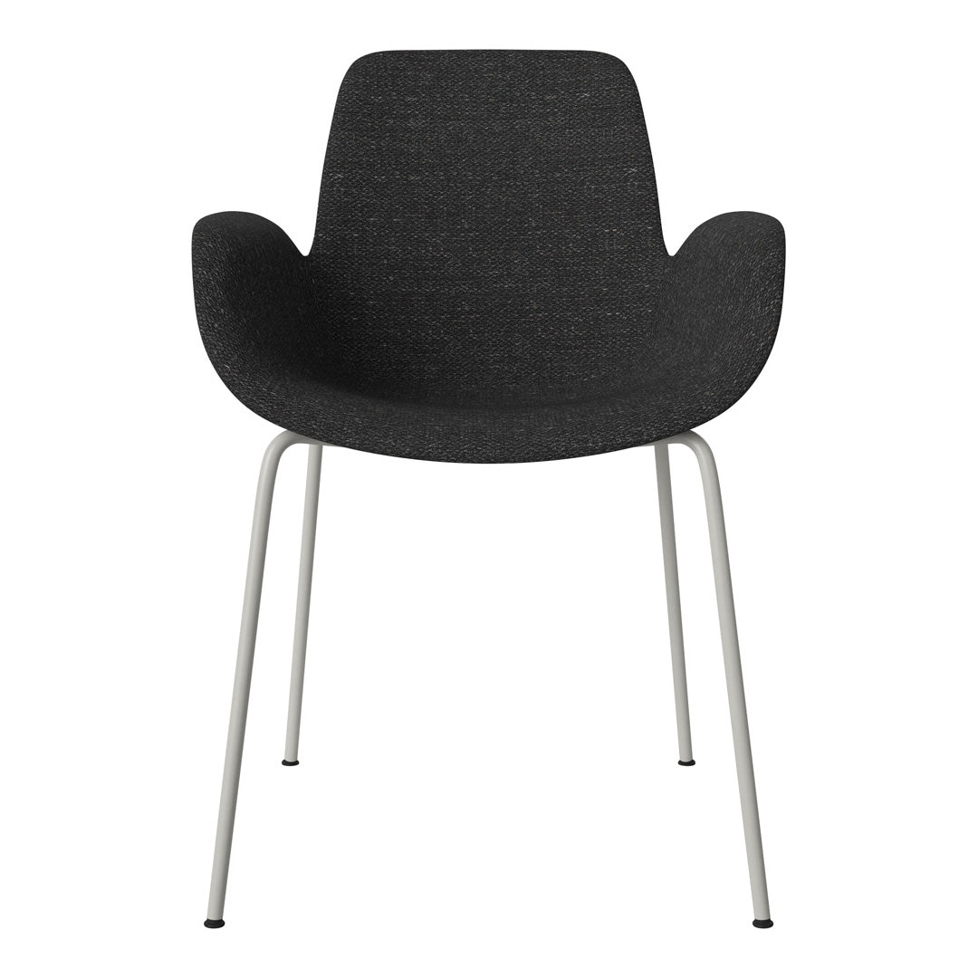 Fauteuil de salle à manger Seed - Rembourré - Piètement en acier, laqué gris