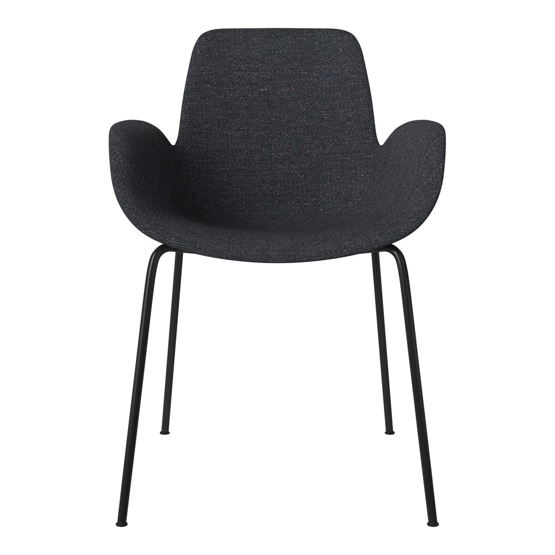 Fauteuil de salle à manger Seed - Rembourré - Piètement en acier, laqué noir