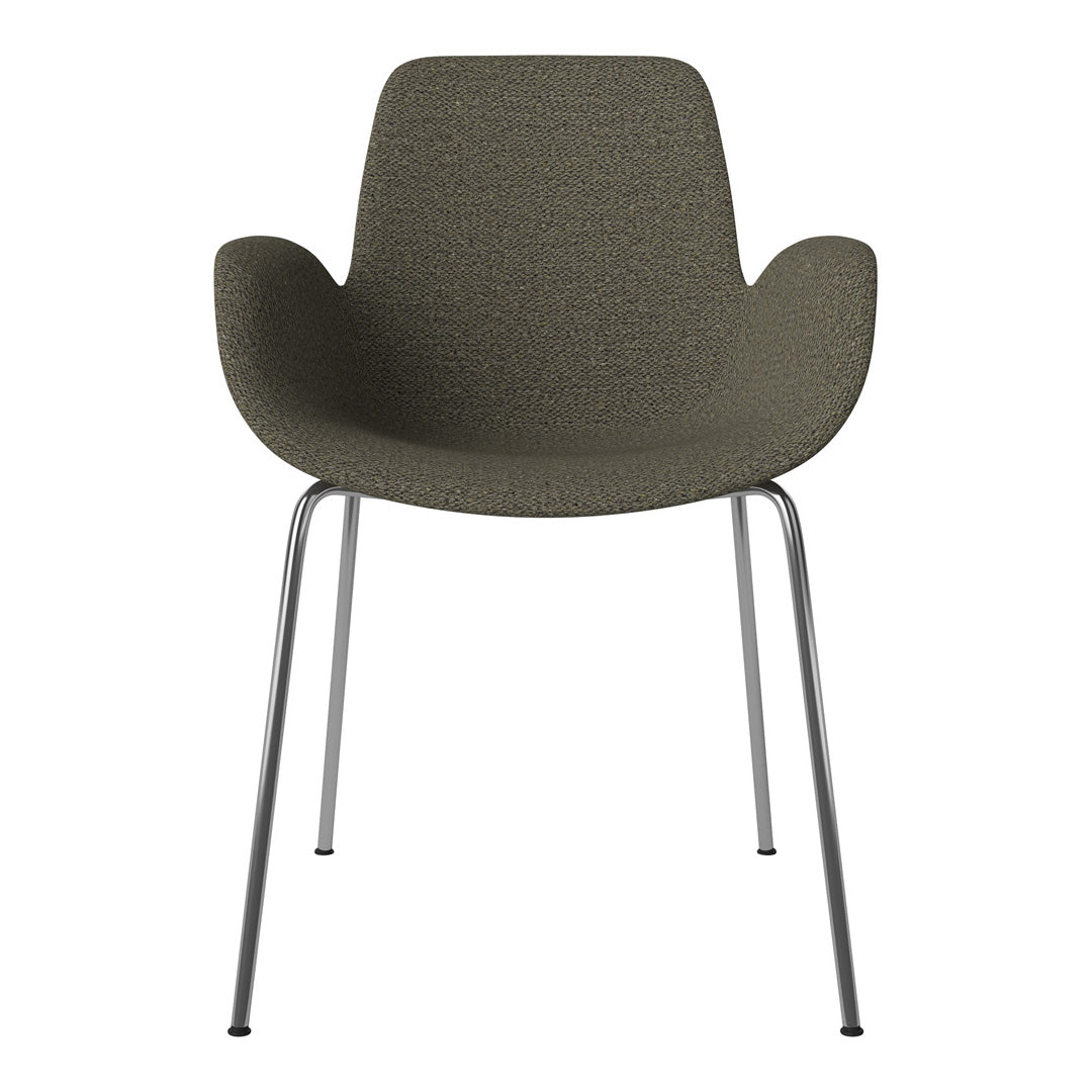 Fauteuil de salle à manger Seed - Rembourré - Base chromée