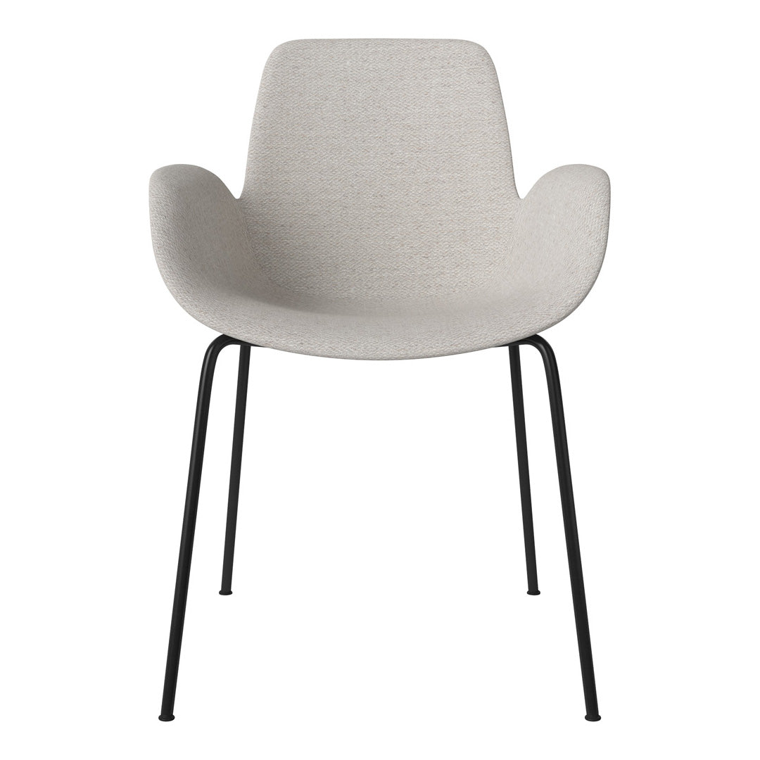 Fauteuil de salle à manger Seed - Rembourré - Piètement en acier, laqué noir