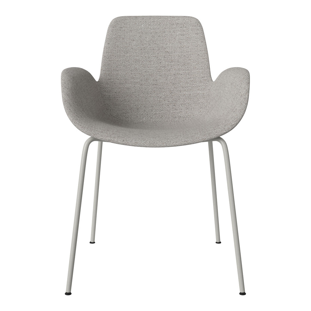 Fauteuil de salle à manger Seed - Rembourré - Piètement en acier, laqué gris