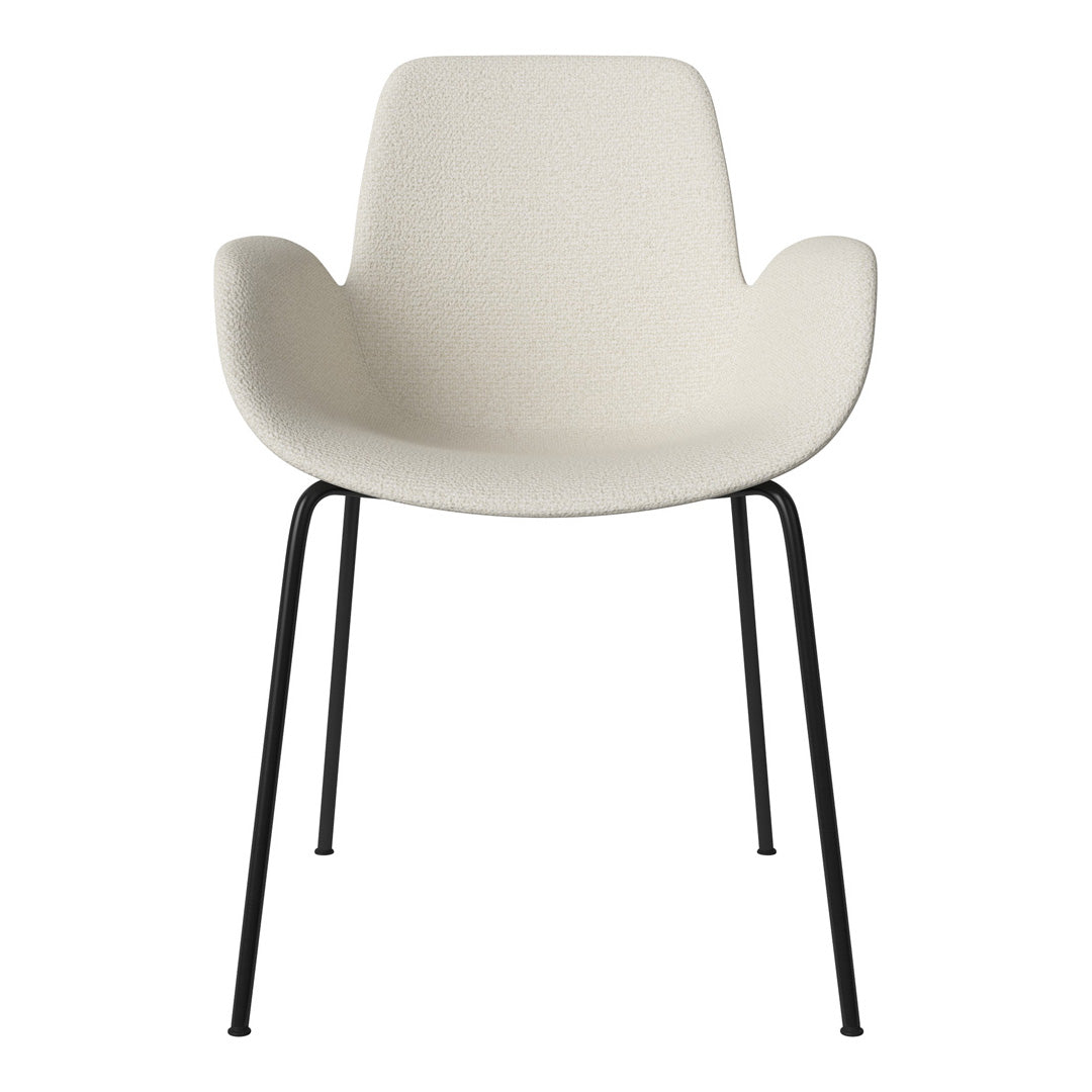 Fauteuil de salle à manger Seed - Rembourré - Piètement en acier, laqué noir