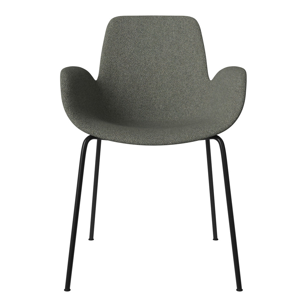 Fauteuil de salle à manger Seed - Rembourré - Piètement en acier, laqué noir