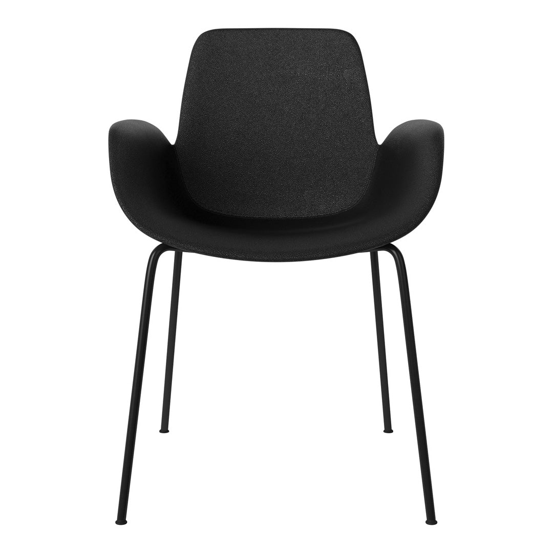Fauteuil de salle à manger Seed - Rembourré - Piètement en acier, laqué noir