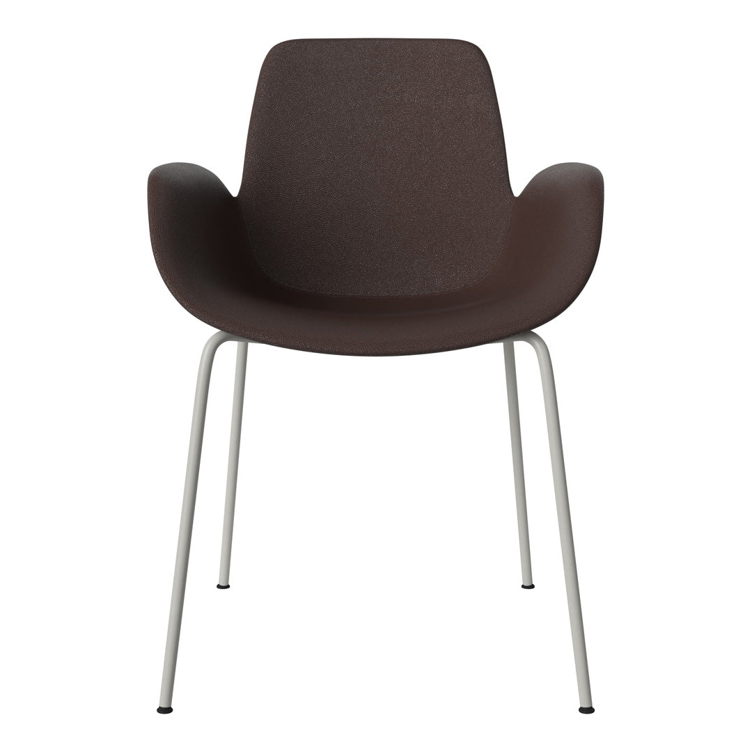 Fauteuil de salle à manger Seed - Rembourré - Piètement en acier, laqué gris