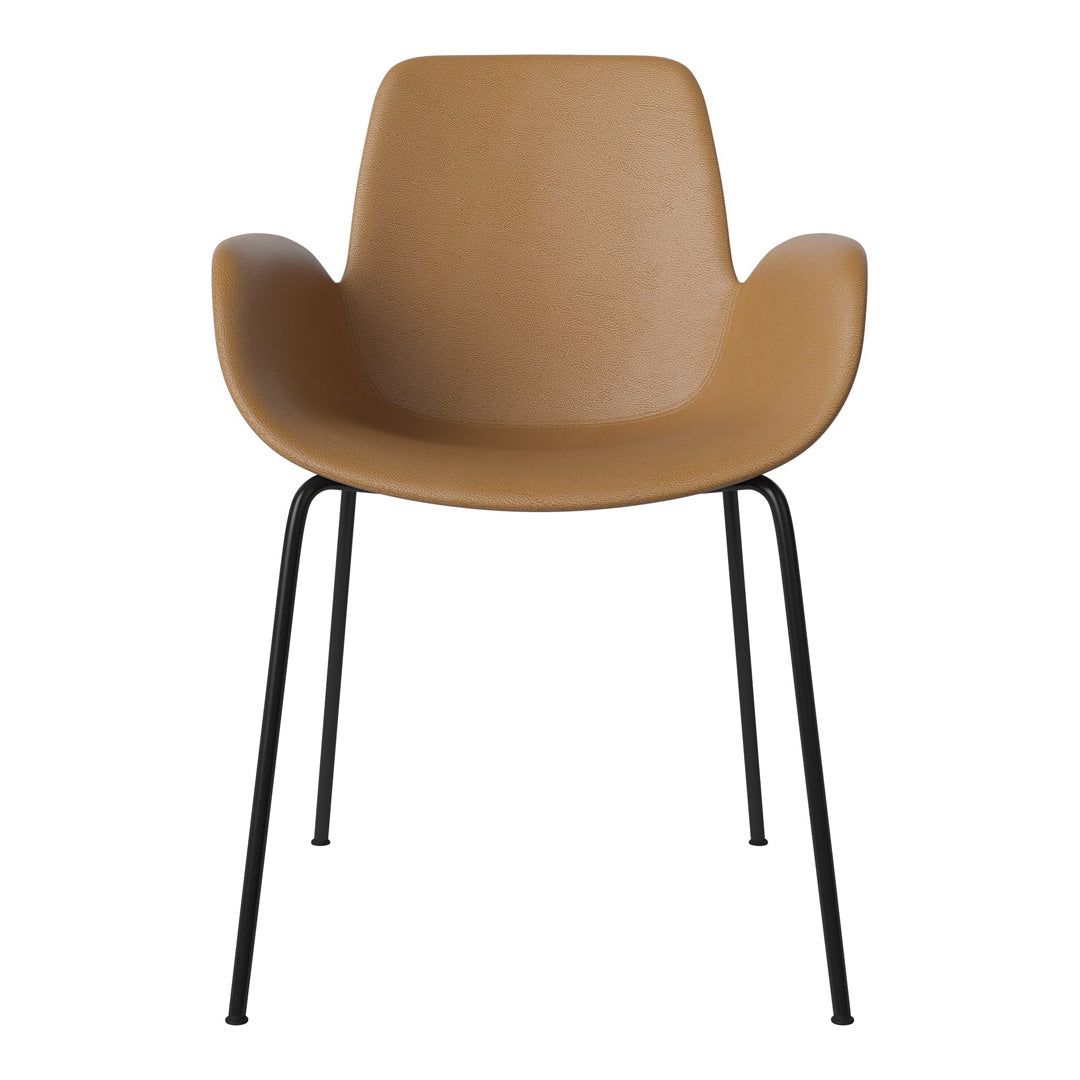 Fauteuil de salle à manger Seed - Rembourré - Piètement en acier, laqué noir