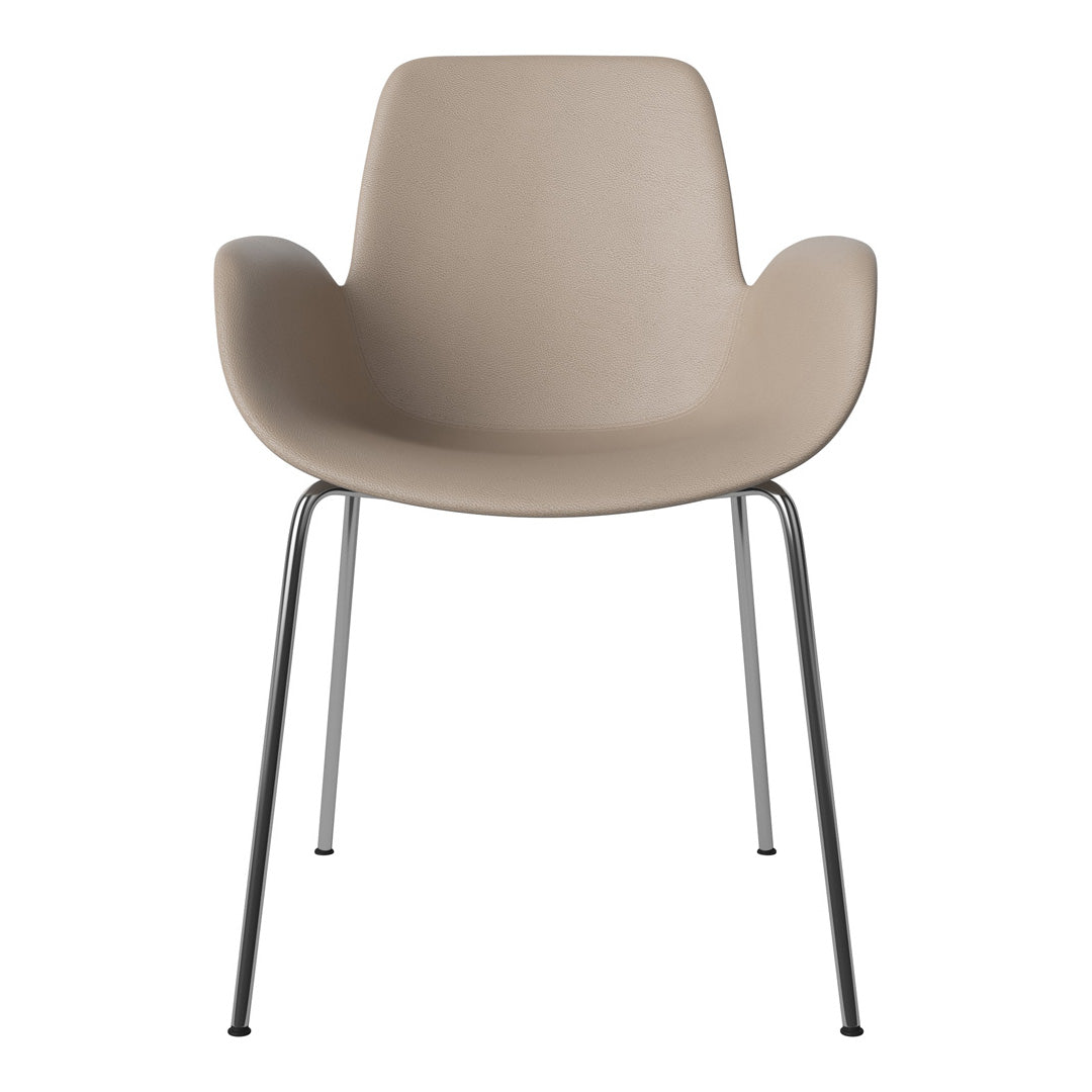 Fauteuil de salle à manger Seed - Rembourré - Base chromée