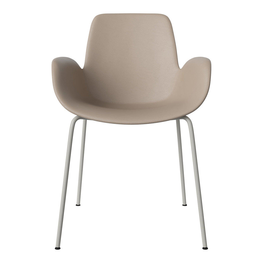 Fauteuil de salle à manger Seed - Rembourré - Piètement en acier, laqué gris