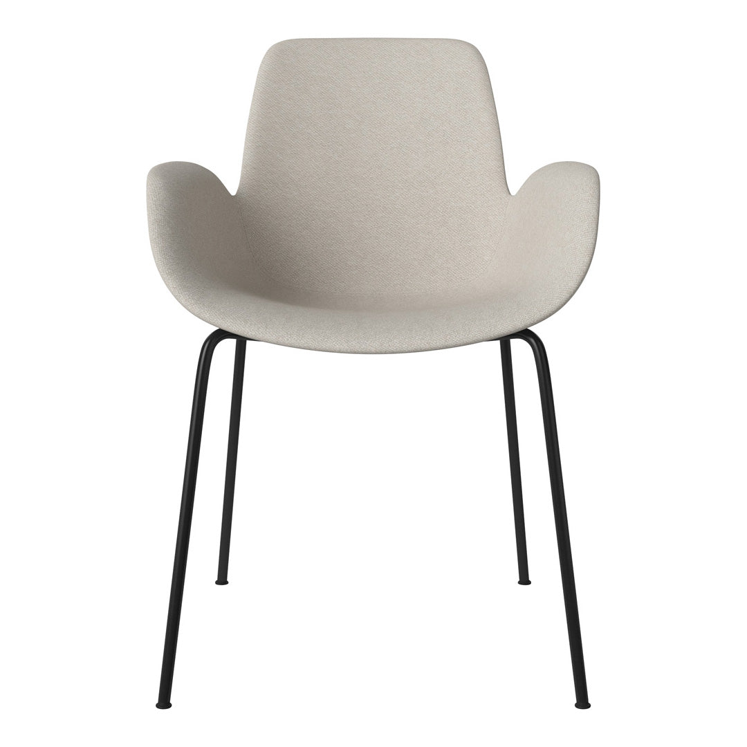 Fauteuil de salle à manger Seed - Rembourré - Piètement en acier, laqué noir