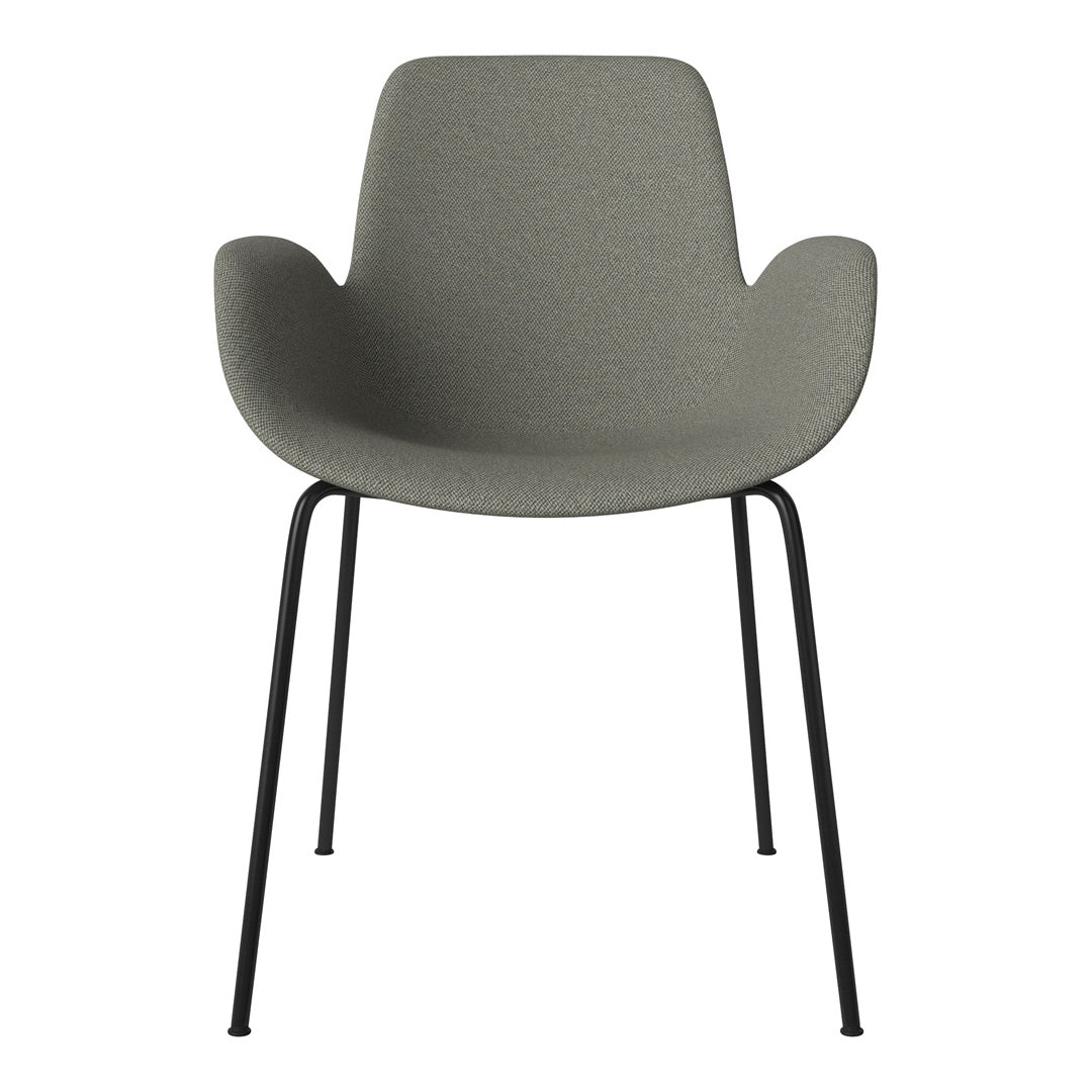 Fauteuil de salle à manger Seed - Rembourré - Piètement en acier, laqué noir