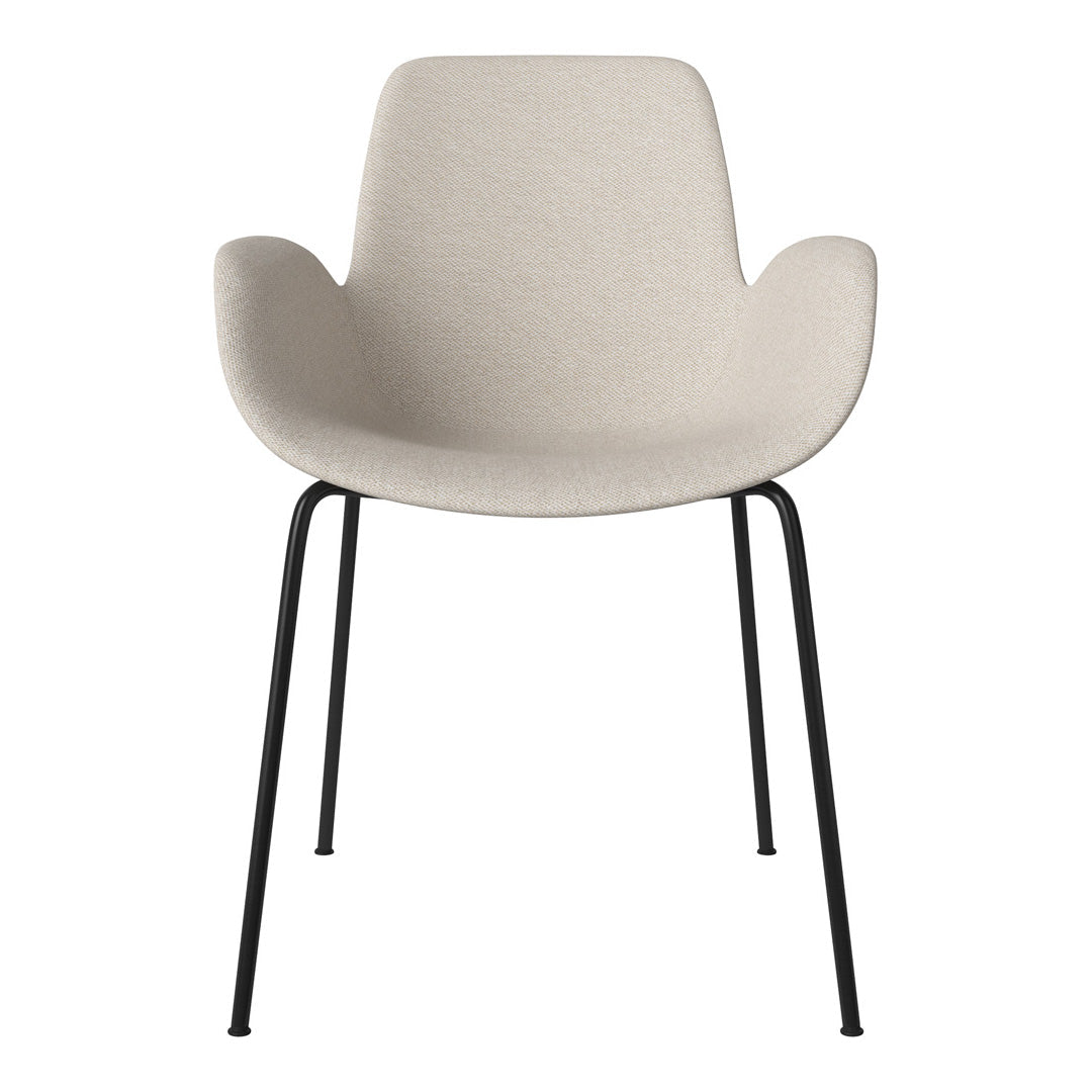 Fauteuil de salle à manger Seed - Rembourré - Piètement en acier, laqué noir