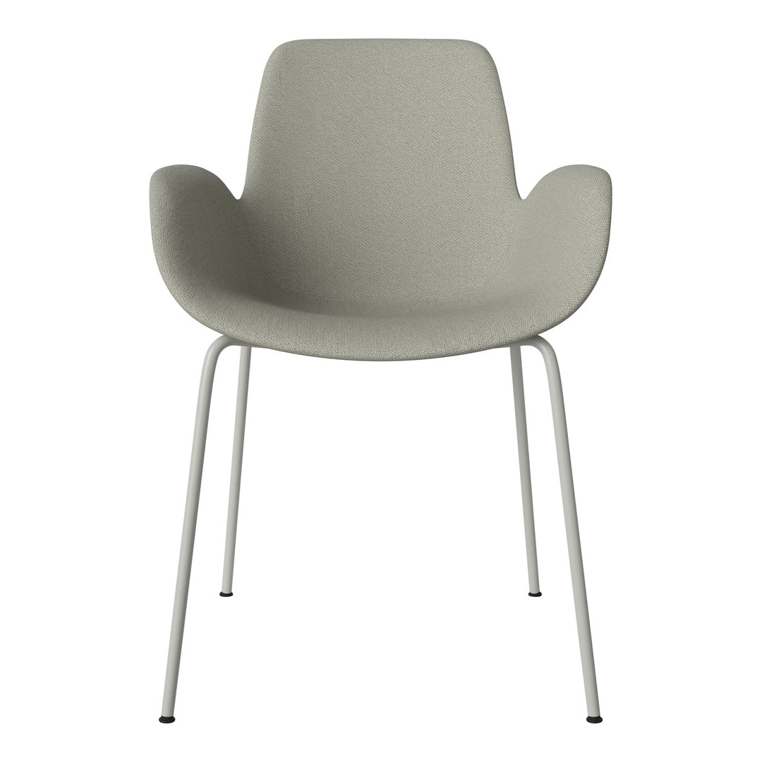 Fauteuil de salle à manger Seed - Rembourré - Piètement en acier, laqué gris