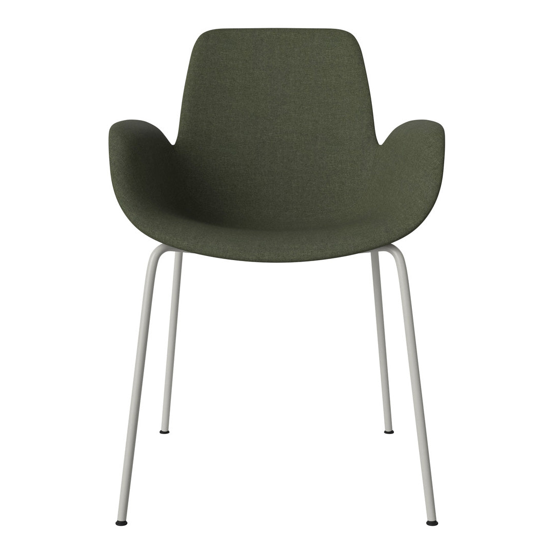Fauteuil de salle à manger Seed - Rembourré - Piètement en acier, laqué gris